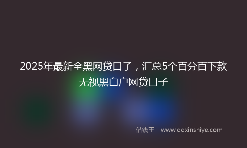 2025年最新全黑网贷口子，汇总5个百分百下款无视黑白户网贷口子