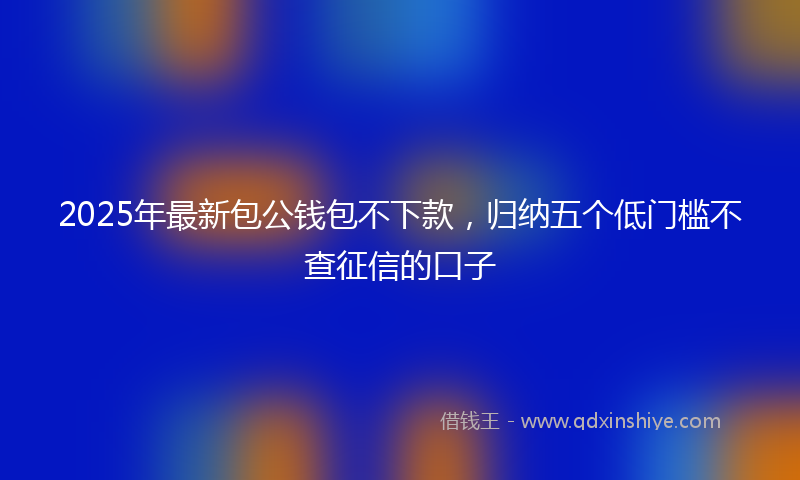 2025年最新包公钱包不下款，归纳五个低门槛不查征信的口子