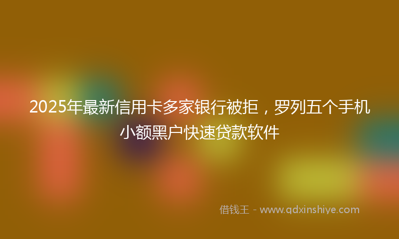 2025年最新信用卡多家银行被拒，罗列五个手机小额黑户快速贷款软件