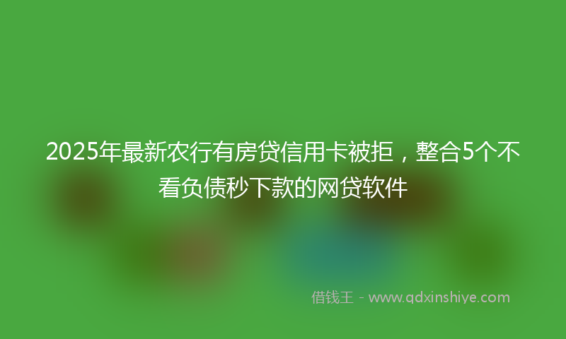 2025年最新农行有房贷信用卡被拒，整合5个不看负债秒下款的网贷软件
