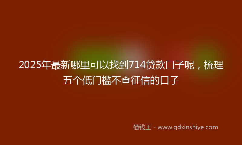 2025年最新哪里可以找到714贷款口子呢，梳理五个低门槛不查征信的口子