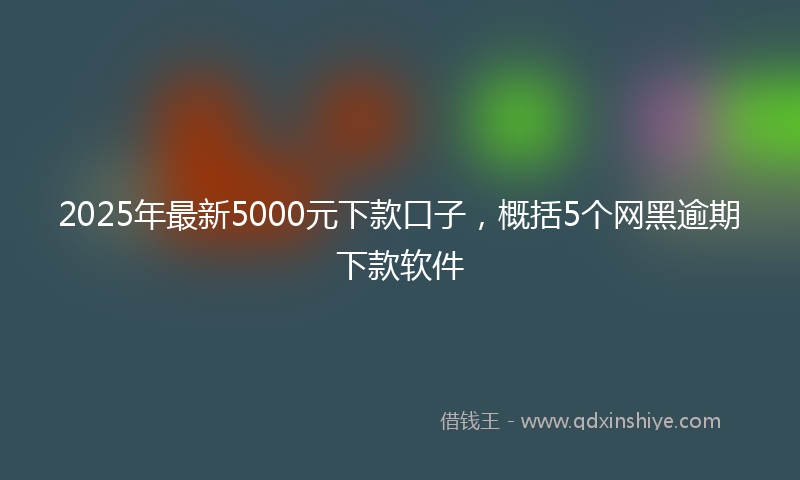 2025年最新5000元下款口子，概括5个网黑逾期下款软件