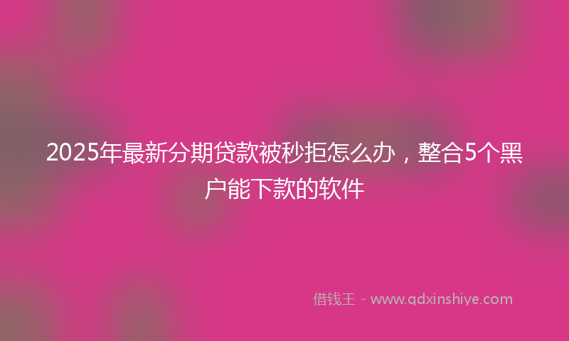 2025年最新分期贷款被秒拒怎么办，整合5个黑户能下款的软件