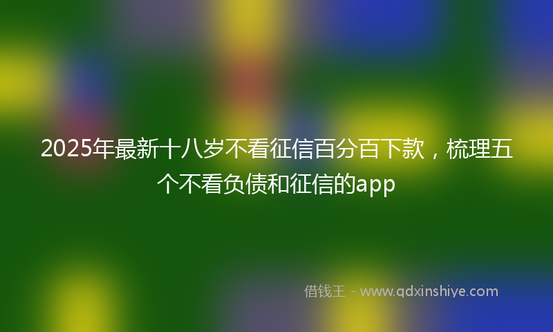 2025年最新十八岁不看征信百分百下款，梳理五个不看负债和征信的app