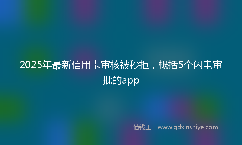 2025年最新信用卡审核被秒拒，概括5个闪电审批的app
