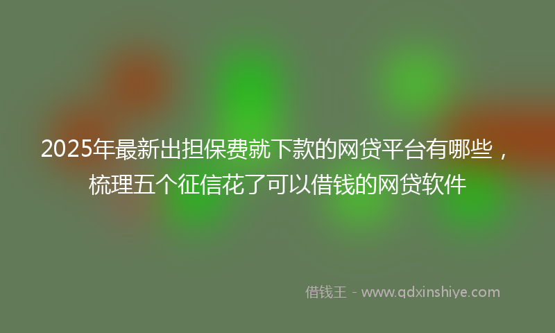 2025年最新出担保费就下款的网贷平台有哪些，梳理五个征信花了可以借钱的网贷软件