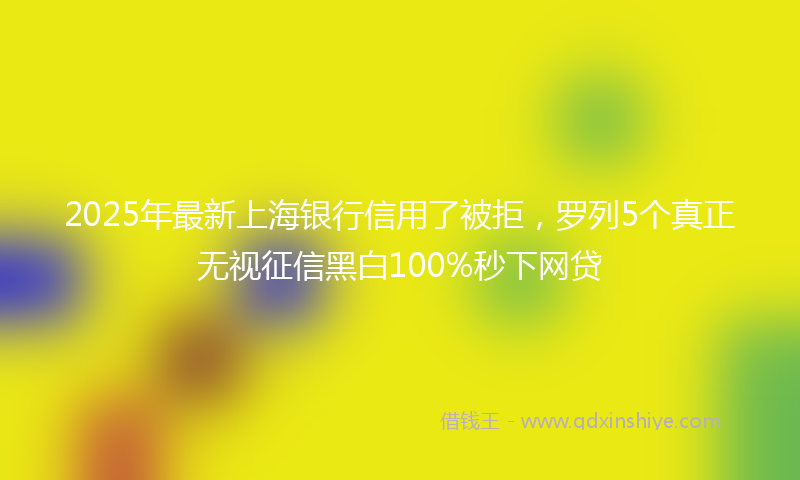 2025年最新上海银行信用了被拒，罗列5个真正无视征信黑白100%秒下网贷