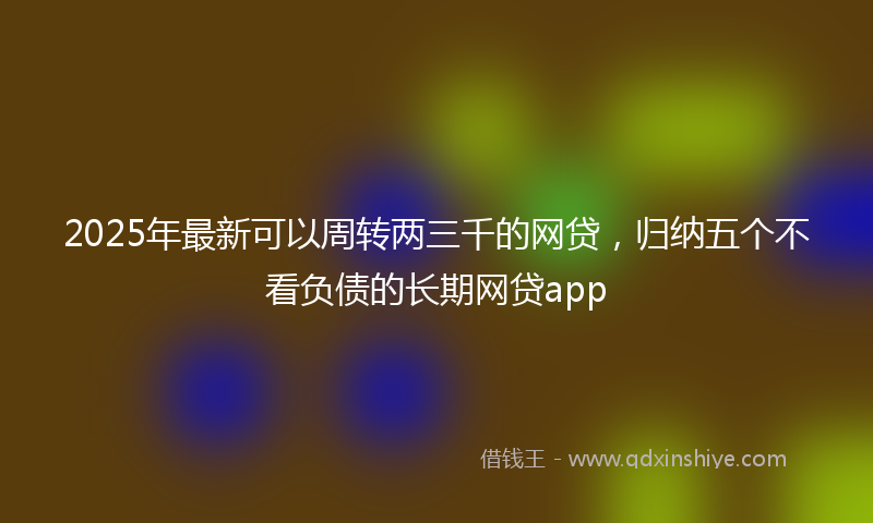 2025年最新可以周转两三千的网贷，归纳五个不看负债的长期网贷app