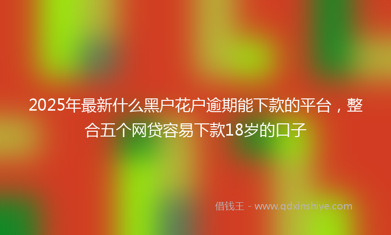 2025年最新什么黑户花户逾期能下款的平台，整合五个网贷容易下款18岁的口子