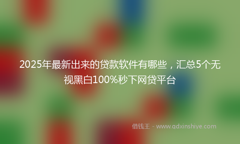 2025年最新出来的贷款软件有哪些，汇总5个无视黑白100%秒下网贷平台