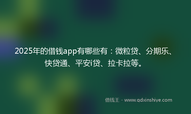 2025年的借钱app有哪些有：微粒贷、分期乐、快贷通、平安i贷、拉卡拉等。