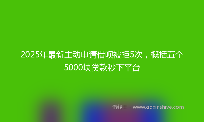2025年最新主动申请借呗被拒5次，概括五个5000块贷款秒下平台