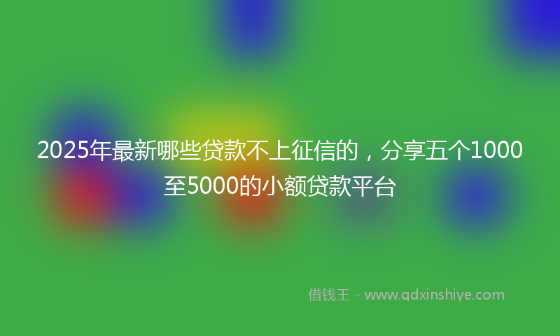 2025年最新哪些贷款不上征信的，分享五个1000至5000的小额贷款平台