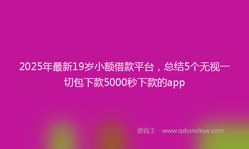 2025年最新19岁小额借款平台，总结5个无视一切包下款5000秒下款的app