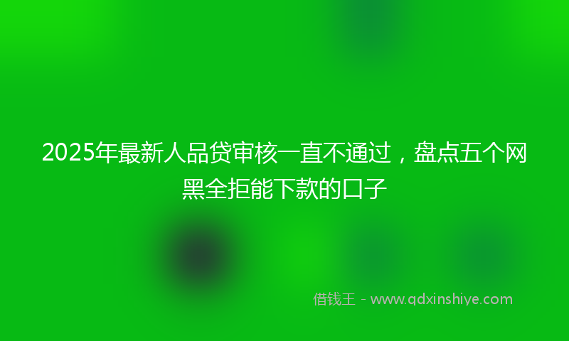 2025年最新人品贷审核一直不通过，盘点五个网黑全拒能下款的口子