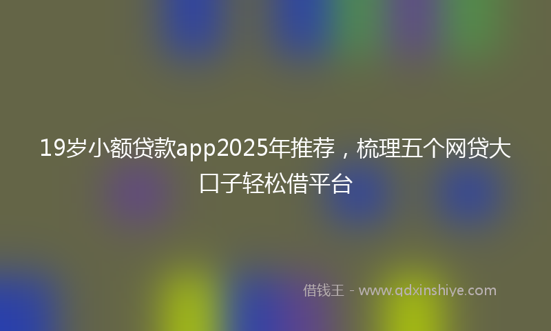 19岁小额贷款app2025年推荐，梳理五个网贷大口子轻松借平台