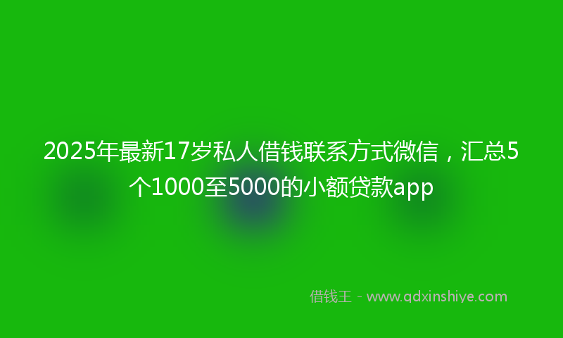 2025年最新17岁私人借钱联系方式微信，汇总5个1000至5000的小额贷款app