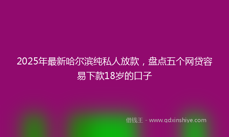 2025年最新哈尔滨纯私人放款，盘点五个网贷容易下款18岁的口子