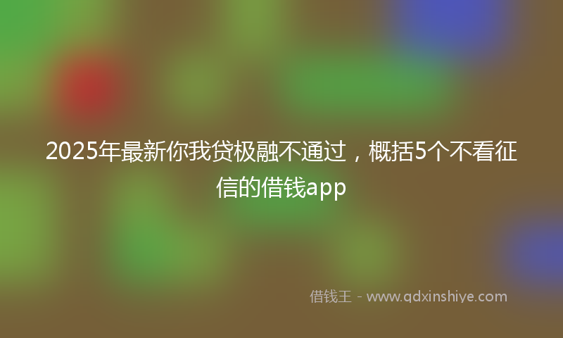 2025年最新你我贷极融不通过，概括5个不看征信的借钱app