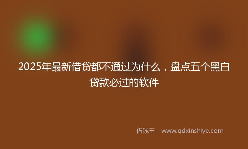 2025年最新借贷都不通过为什么，盘点五个黑白贷款必过的软件