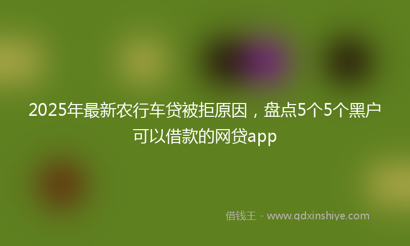 2025年最新农行车贷被拒原因，盘点5个5个黑户可以借款的网贷app