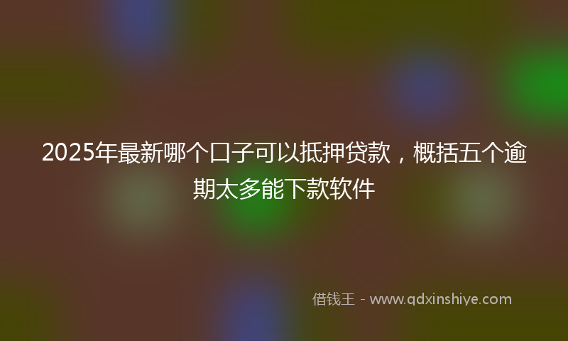 2025年最新哪个口子可以抵押贷款，概括五个逾期太多能下款软件