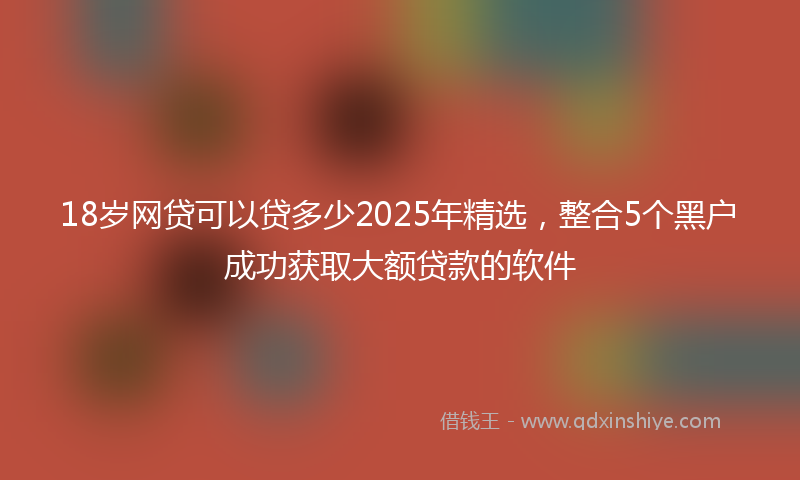 18岁网贷可以贷多少2025年精选，整合5个黑户成功获取大额贷款的软件