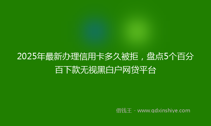 2025年最新办理信用卡多久被拒，盘点5个百分百下款无视黑白户网贷平台