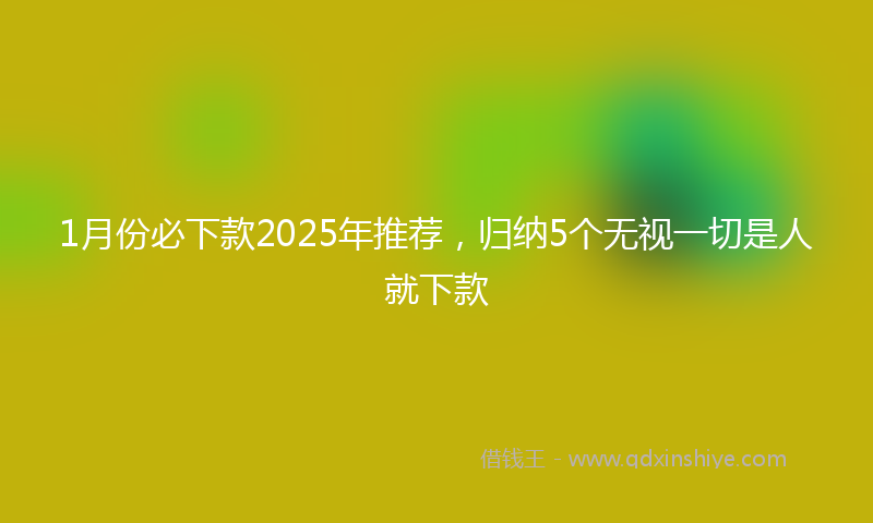 1月份必下款2025年推荐，归纳5个无视一切是人就下款