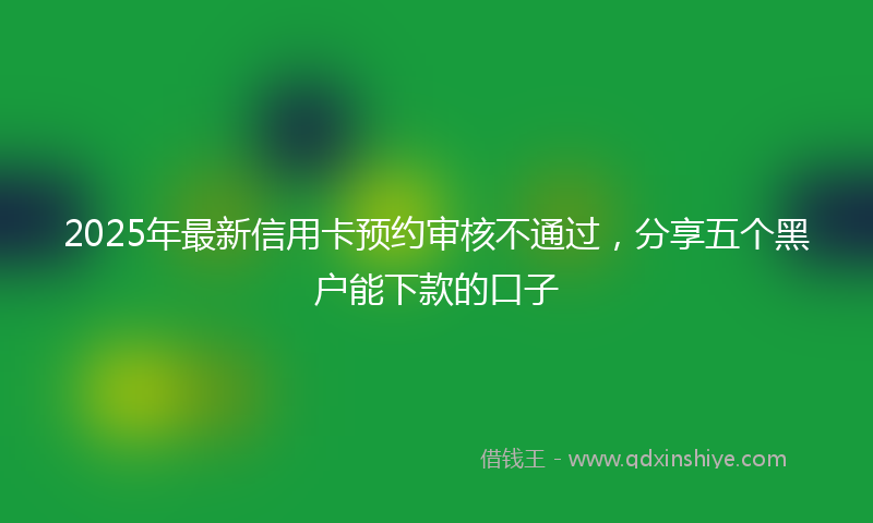 2025年最新信用卡预约审核不通过，分享五个黑户能下款的口子