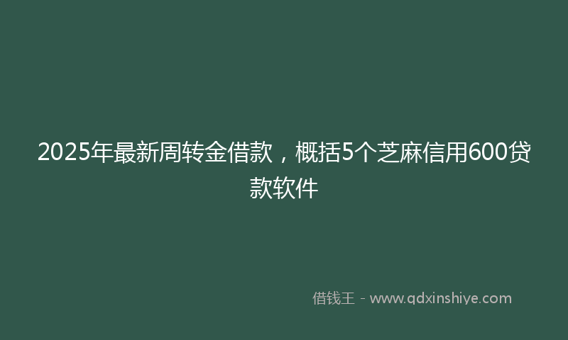 2025年最新周转金借款，概括5个芝麻信用600贷款软件