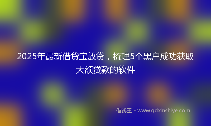 2025年最新借贷宝放贷，梳理5个黑户成功获取大额贷款的软件