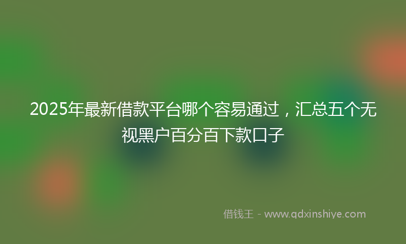 2025年最新借款平台哪个容易通过，汇总五个无视黑户百分百下款口子