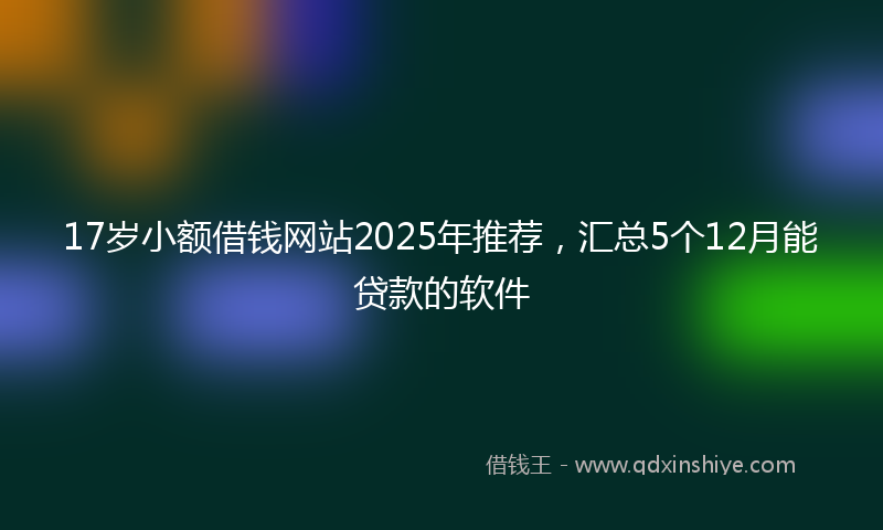 17岁小额借钱网站2025年推荐，汇总5个12月能贷款的软件