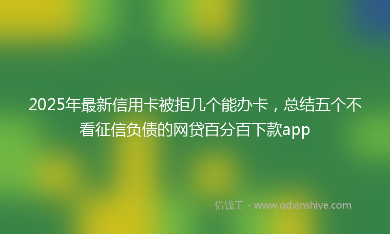 2025年最新信用卡被拒几个能办卡，总结五个不看征信负债的网贷百分百下款app