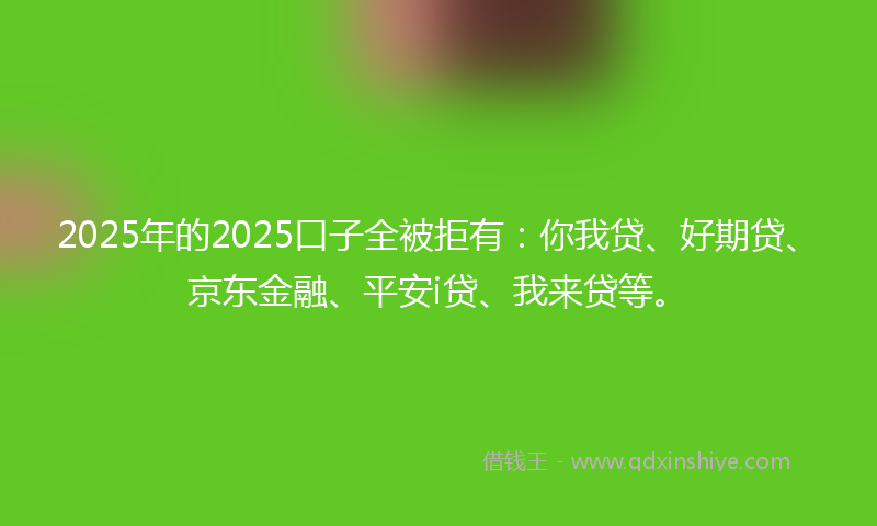 2025年的2025口子全被拒有：你我贷、好期贷、京东金融、平安i贷、我来贷等。