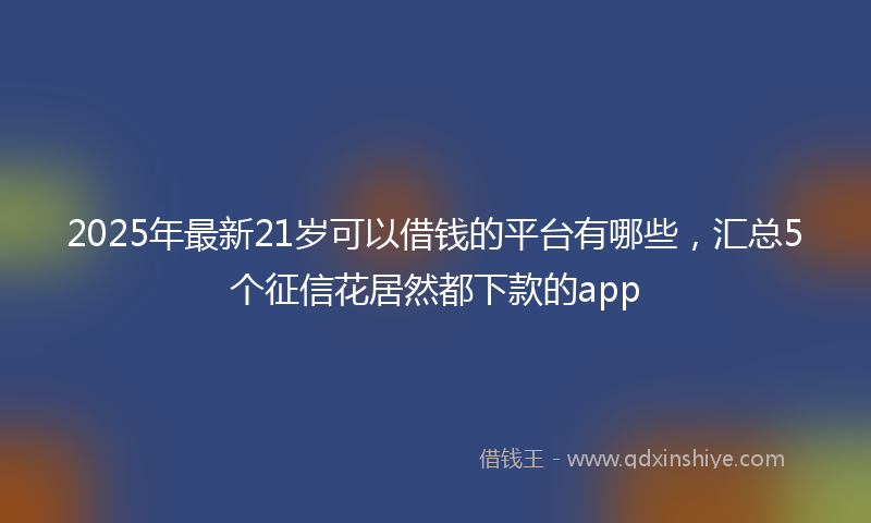 2025年最新21岁可以借钱的平台有哪些，汇总5个征信花居然都下款的app