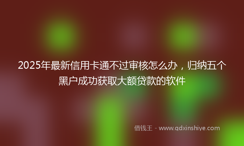 2025年最新信用卡通不过审核怎么办，归纳五个黑户成功获取大额贷款的软件