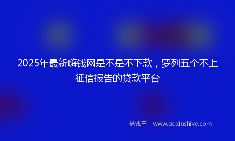 2025年最新嗨钱网是不是不下款，罗列五个不上征信报告的贷款平台