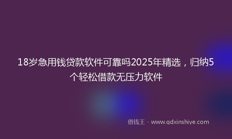 18岁急用钱贷款软件可靠吗2025年精选，归纳5个轻松借款无压力软件