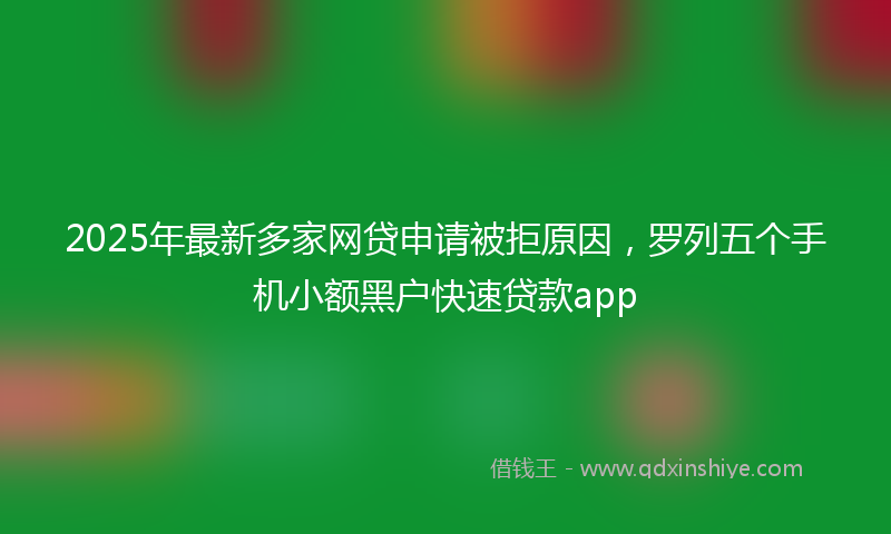 2025年最新多家网贷申请被拒原因，罗列五个手机小额黑户快速贷款app