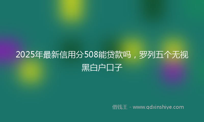 2025年最新信用分508能贷款吗，罗列五个无视黑白户口子