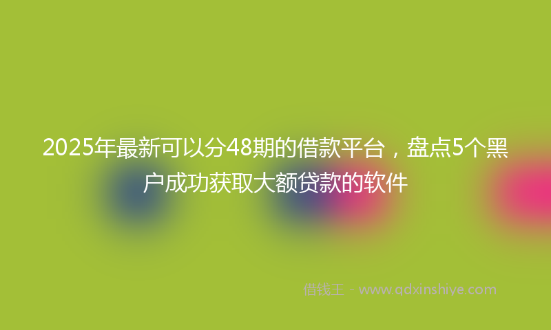 2025年最新可以分48期的借款平台，盘点5个黑户成功获取大额贷款的软件