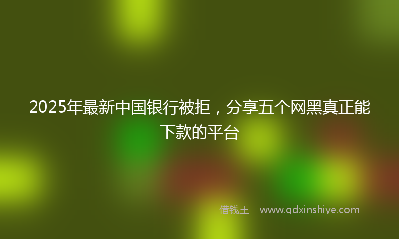 2025年最新中国银行被拒，分享五个网黑真正能下款的平台