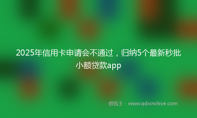 2025年信用卡申请会不通过，归纳5个最新秒批小额贷款app