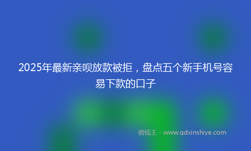 2025年最新亲呗放款被拒，盘点五个新手机号容易下款的口子