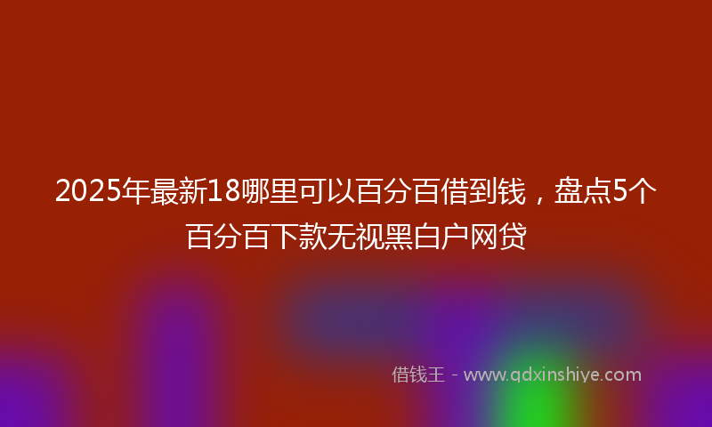 2025年最新18哪里可以百分百借到钱，盘点5个百分百下款无视黑白户网贷