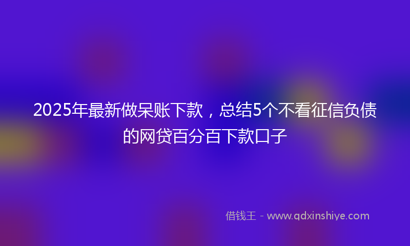 2025年最新做呆账下款，总结5个不看征信负债的网贷百分百下款口子