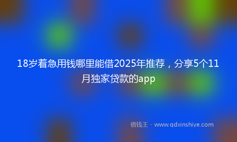 18岁着急用钱哪里能借2025年推荐，分享5个11月独家贷款的app