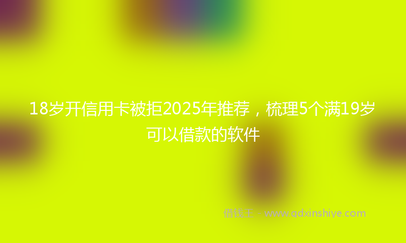 18岁开信用卡被拒2025年推荐，梳理5个满19岁可以借款的软件